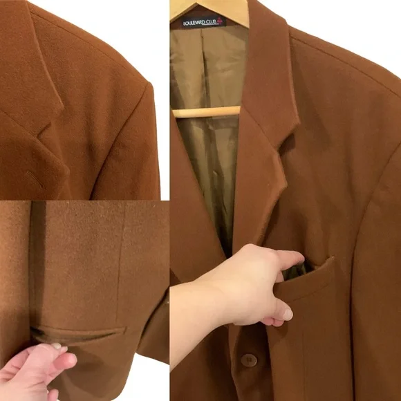 Vintage Boulevard Club Men’s Blazer Brown Sports Coat Wool Cashmere Size… - Picture 11 of 16